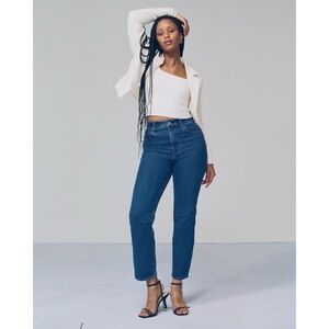 ABERCROMBIE the Ankle straight ultra high rise blue jeans size 33/16